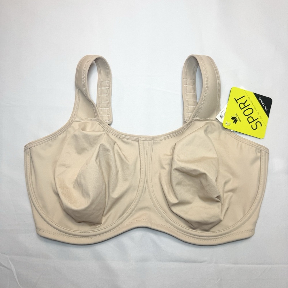 Wacoal 855170 Simone Sport Underwire Bra Sand Beige 38G Maximum Support NWT